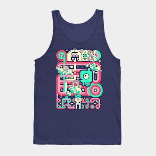 World 2 [blue, white, pink] T-Shirt Tank Top